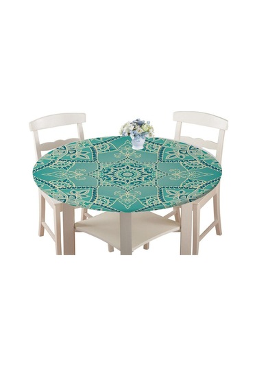 Suntek Magideal Su Geçirmez Kaymaz Yuvarlak Masa Örtüsü Elastik Stil-1