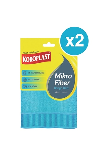 Koroplast Mikro Fiber Banyo Bezi 2 Li 30 x 30 CM 2 Paket