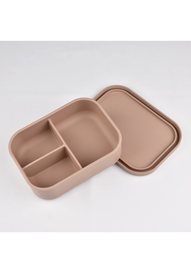 Kare Şeklinde Gıda Sınıfı Silikon Yemek Kutusu A-4 Kahverengi