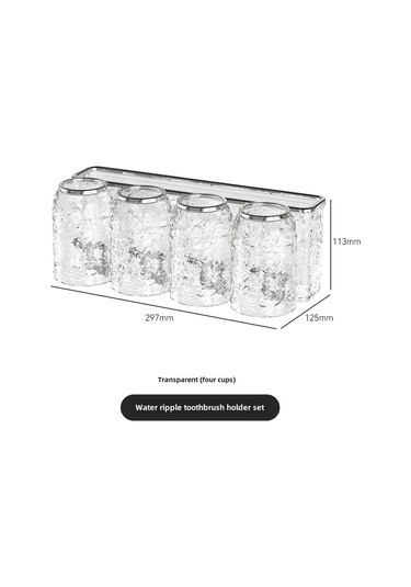 Hangfox Banyo Diş Fırçası Ve Bardak Depolama Rakımı - Sürekli Plastik Materyal, Deliksiz Süspansiyon Tasarımı, 4 Şeffaf Bardaklı Set 30'lu Paket Diğer