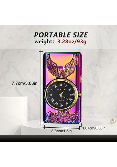 Brightnova 1 Adet Şık Dış Mekan Ateşleme Aleti Blue Çift Ark Plazma Çakmak 3d Kartal Kabartmalı Ve Led Aydınlatmalı Kadranlı Kampçılık Açık Hava Macerası Acil Durum Ateş Başlatma Altın