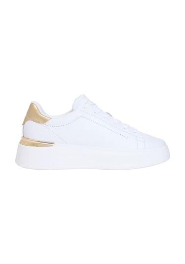 Kadın Metalik Detaylı Platform Tabanlı Sneaker - Beyaz/gold White