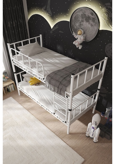 Argimo Zambak Metal Ranza Ve Karyola Beyaz 90 x 200