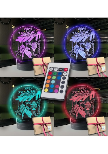 Yılbaşı Mutlu Yıllar 2025 3d Led Gece Lambası
