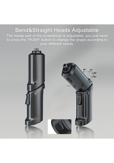 Ximistore9 3.5n/m Li-poly Akülü Elektrikli Tornavida Seti - Çevirkli Kafa, Led Işık, Ev Tamiri, Dolap Montajı, Tahta Delme, Usb Şarjlı, 2 Parça