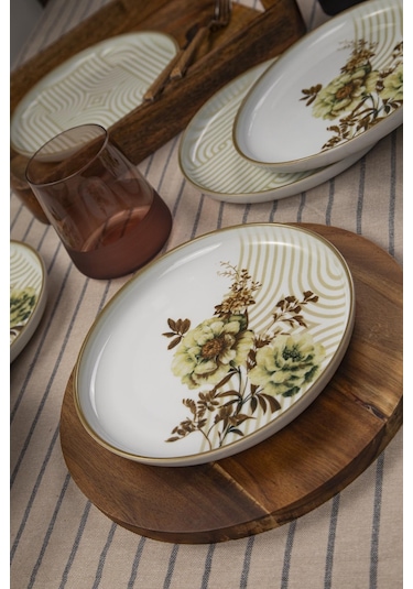 Kütahya Porselen Moderna 6 Kişilik 19 Cm Pasta Takımı Nostalji