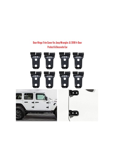 Shineyee Jeep Wrangler Jl 2018 4-kapı İçin Abs Kapak, Kapı Menteşelerini Korumak, Çizikleri Gizlemek, Sade Siyah, Kolay Kurulum