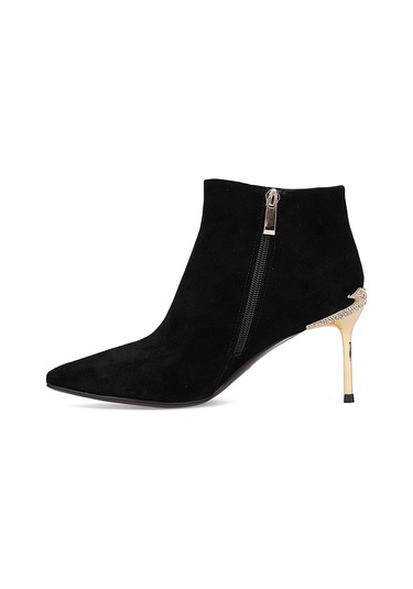 Guja 25k417 Kadın Hakiki Deri Topuklu Bot Siyah Siyah