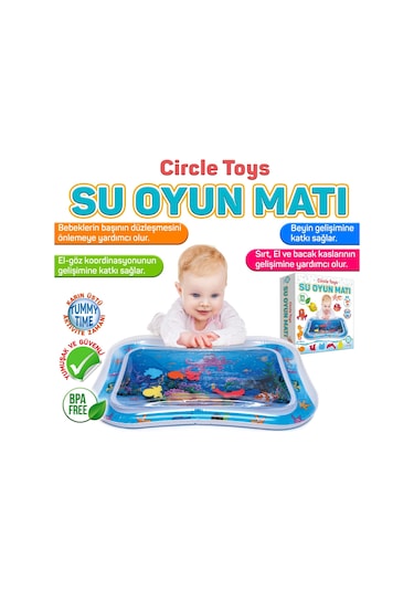 Circle Toys Bebek Su Matı Tummy Time Aktivite Oyuncağı Su Havuzu