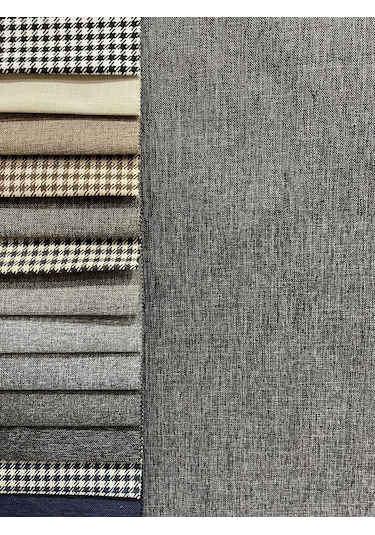 Enesar Home Gri Döşemelik Keten Kumaş Premium Dokuma 9944 100 x 140 cm