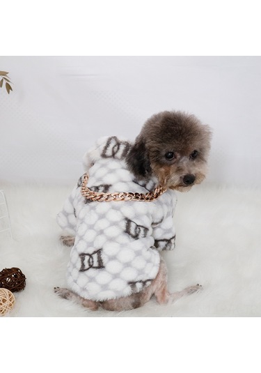 Vkemall Kışlık Kalın Kuşaklı Köpek Montu - Puf Malzeme Isı Sağlar - Teddy, Shih Tzu, Chihuahua İçin Beyaz M Beden