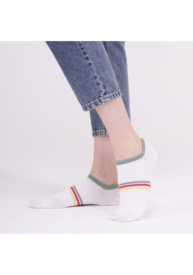 The Socks Company 3 Çift Desenli Kadın Babet Çorap Cok Renklı