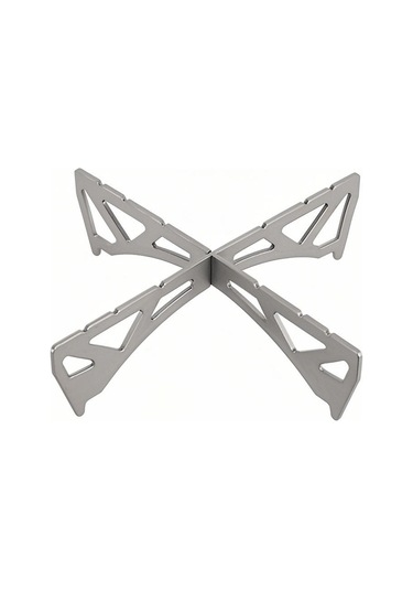 Mufunye Titan Standlı Kamp Çadır Ofeni Tutucu, Ultra Hafif Yürüyüş-fişleme Piknik Izgarası Destek Aparatı Gümüş