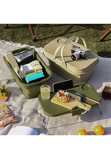 Xiaaokeji Katlanabilir Depolama Sepeti Seti, Wilderness Sailor Piknik Sepeti B Yeşil