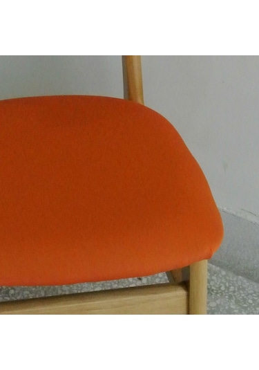 Suntek Turuncu Kilitli Tokalı Streç Yemek Odası Sandalyesi