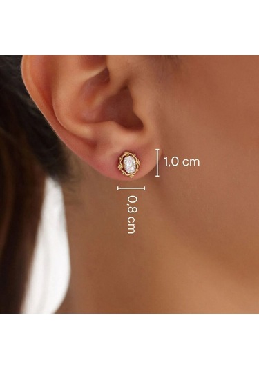 14 Ayar Atın Vintage Küpe Yeni T14292 Renkli