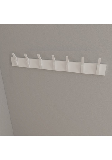 Hepsi3boyutlu Modern Duvar & Kapı Kanca Askılık - 7 Adet Beyaz Kanca Askılık - Model No : 3 Beyaz
