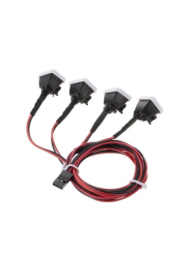 Didadodo 4 Adet Kare Led Far - Beyaz/kırmızı İçin 1/10 Rc Araçlar