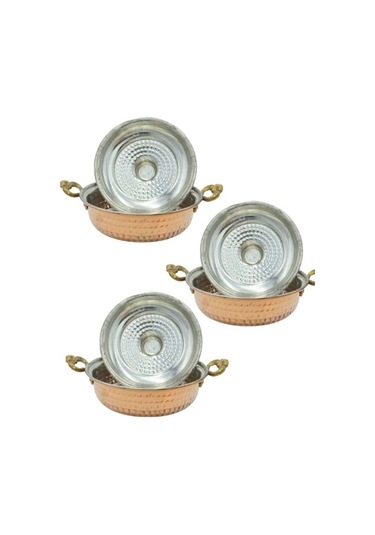 Bakır Tava Derin Kapaklı 6'lı Set Bakır