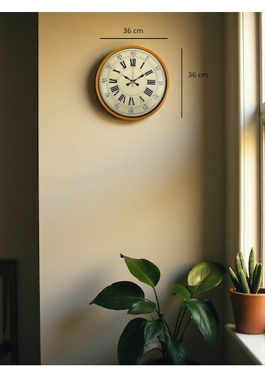 Zentime 36 Cm Turuncu Dekoratif Duvar Saati çok Renkli