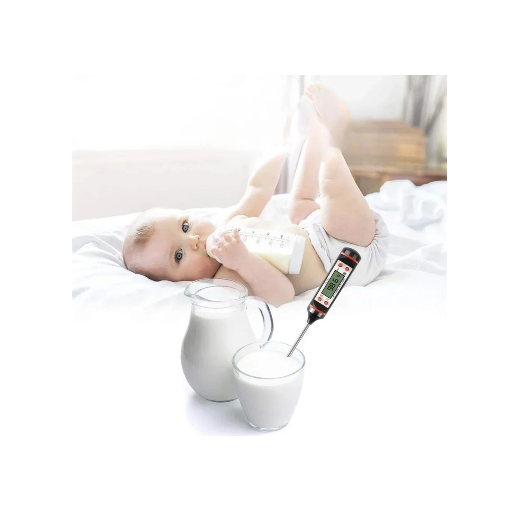 Ams Net Dijital Gıda Termometresi Süt,et,yoğurt Mayalama,mama Derecesi Ölçer Gıda Termometresi