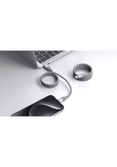 Momax DC35L Mag Link Usb-c To Usb-c 100W Usb2.0 Kablo Magnetic Titanium