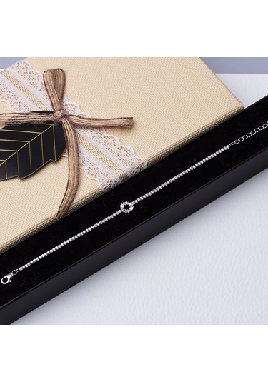 Kalp Halka Model 925 Ayar Gümüş İnce Suyolu Kadın Bileklik Gümüş