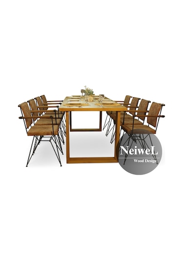 Neiwel Doer Doğal Ahşap Yemek Masası-70-120 Açık Ceviz