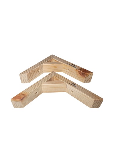 Doğal Ahşap Duvar Raf Ayağı 16x16cm Dayanıklı 90 Derece (2li set)