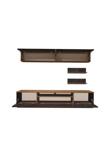 Decoraktiv Trendstyle 5 Slm Tv Ünitesi Tv Sehpası Ceviz - Siyah Mermer