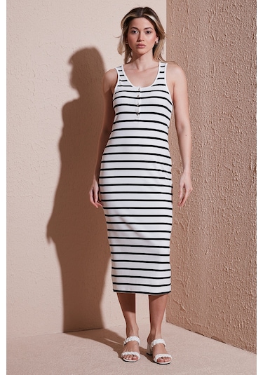 Fashion Friends Bayan Elbise 25y0375k1 Ekru Ekru