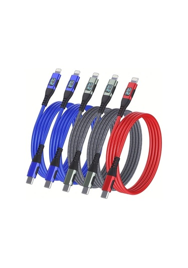 Brightnova Usb C Lightning Kablosu 5 Parça Mavi Yeşil Siyah 2m 6 6ft 78in Hızlı Şarj İphone 14 13 12 11 X Xs Xr 8 Plus İpad Uyumlu
