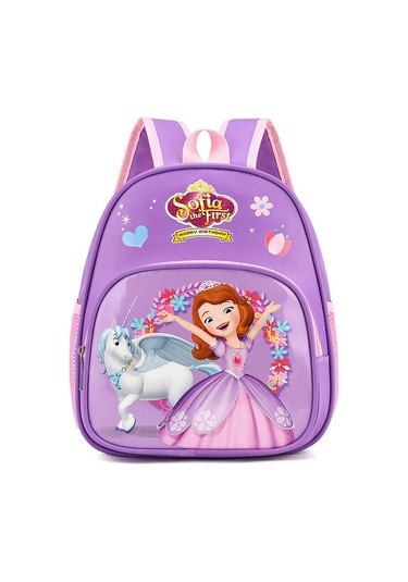 Sevimli Elsa Prenses Desenli İlkokul Ve Anaokulu Öğrencileri İçin Erkek Ve Kız Çocuklarına Uygun Karakterli Sırt Çantası Okul Çantası Mor