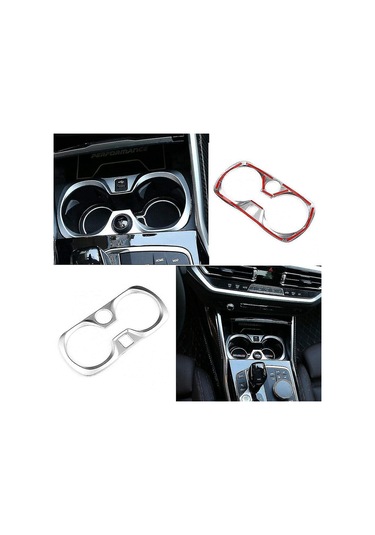 Ranyeek Bmw G20 G28 2019+ Araç İç Dizaynı Merkezi Su Bardağı Tutucu Çerçeve Trim, Paslanmaz Çelik, Kolay Kurulum, Sub Silver