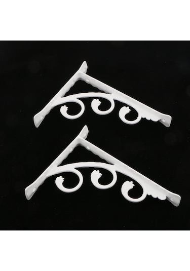 Suntek 2 Adet L Şeklinde Duvara Monte Raf Aparatı Metal 15x20cm Beyaz