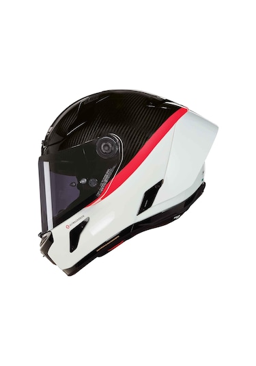 Nolan X-804 RS D.O . C346 Karbon Kapalı Kask Siyah - Beyaz - Kırmızı