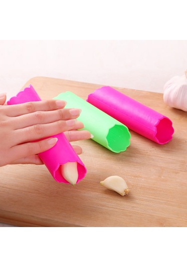 Sones 5 Adet Yumuşak Reçine Tüp Şeklinde Yeniden Kullanılabilir Sihirli Elde Tutulan Sarımsak Soyucu Mutfak Aletleri