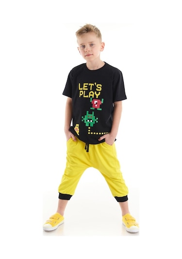 Denokids Mushi Lets Erkek Çocuk T-Shirt Kapri Takım Çok Renkli