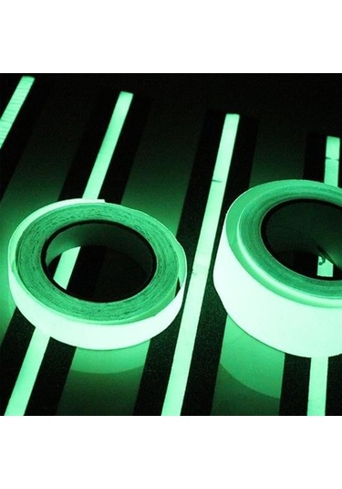 Büro Ev Tamir Bakımı İçin 4mt Karanlıkta Işıdar Fosforlu Yeşil Şerit Bant Diğer
