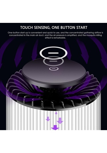 Yaozixa Usb Elektrikli Isırgan Öldürücü Lambası - Ev İçi Sessiz Kuvvetli Emme - Dokunmatik Kontrol - Mwd008 Modeli