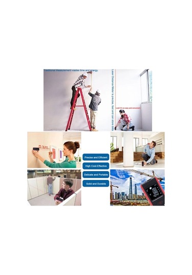 Besthome1 40 Metre Taşınabilir Lazerli Mesafe Ölçer, Alan/hacim Hesaplama, Açı Göstergesi, Yüksek Hassasiyetli Kullanıcılar İçi