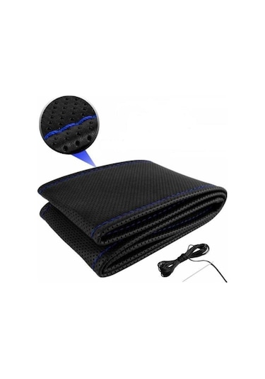 Deri Direksiyon Kılıfı Sarmalı Noktalı Kırmızı