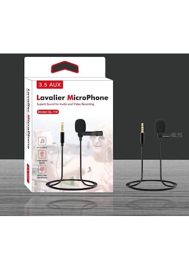 Lavalier Yaka Mikrofonu 3.5 mm. AUX Canlı Yayın Youtube 119