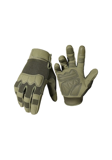 Tangshopping Taktik Eldiven Askeri Ordu Balıkçılık Çalışması Dokunmatik Ekran Kaymaz Mat Avcılık Yeşill