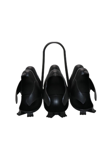 Hfambition Penguen Şekilli Çok Amaçlı Yumurta Saklama Ve Pişirme Ünitesi, Abs Malzeme, Siyah, Mutfak İçin Pratik Siyah