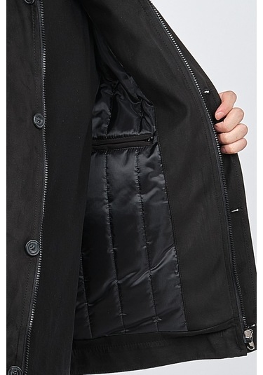 By Serco Erkek Deri Biyeli Klasik Kaban 0620680 Siyah-Siyah