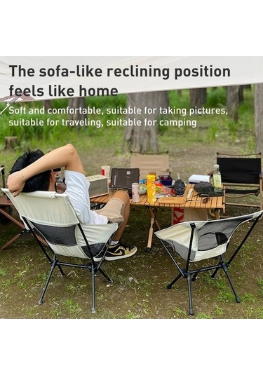 Ambition Açık Katlanır Sandalye Ay Sandalye Yüksek Sırt Yatar Beyaz