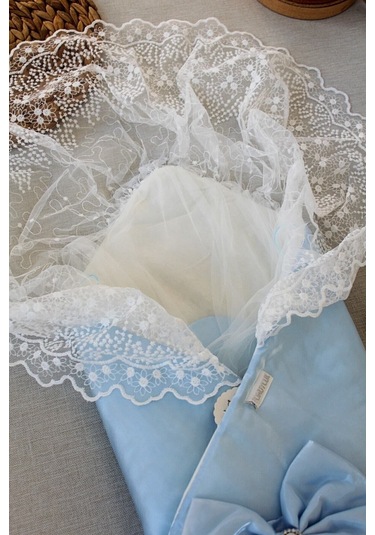 Kumru Kristal Kı Bebek Kundağı Unisex Bebek Dış Kundak Battaniyesi Hastane Çıkışı Kundak Battaniye Mavi