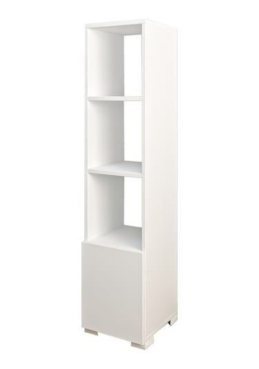 Kuzey 4 Raflı, Kapaklı Minimal Beyaz Kitaplık