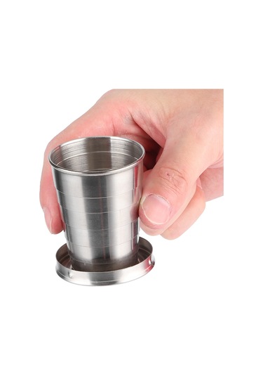 Xindoker Stainless Steel Çok Bölmeli Katlanabilir Bardak, Anahtarlıklı Taşınabilir, Bbq Ve Doğa Etkinlikleri İçin Dayanıklı Su Bardağı Diğer